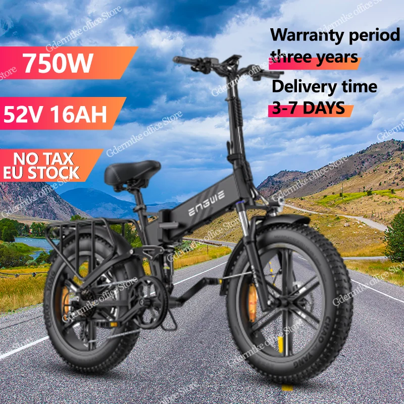 Bici Elettrica Engwe Engine Pro 2.0 750W Motore 52 V16Ah Batteria Al Litio Bicicletta Elettrica 20*4.0 Pollici Fat Tire All Terrain E Bike