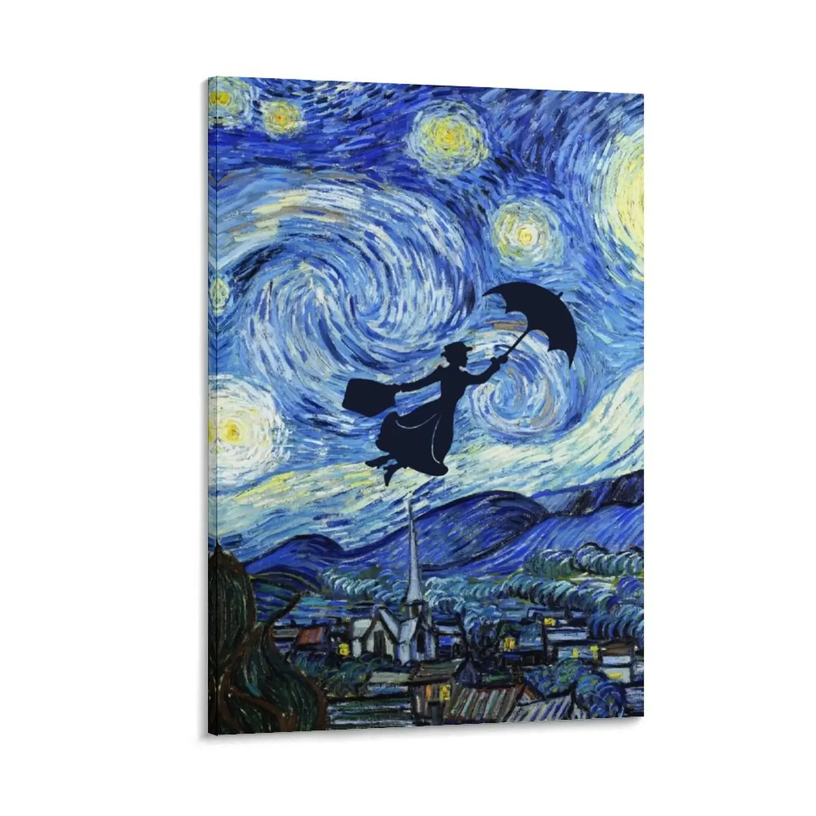 Mary Poppins Starry Night Canvas Painting Luxury Living Room Decoration Decoration Pictures Room Wall Decor