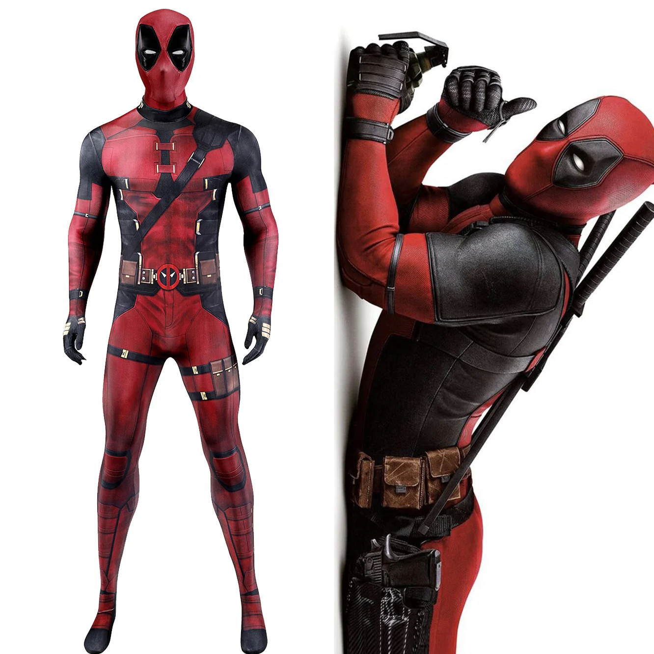 Deadpool Daredevil Costume Cosplay Matt Murdock Supereroe Daredevil 3D Stampato Spandex Abiti Costume Di Halloween Abiti Zenzai