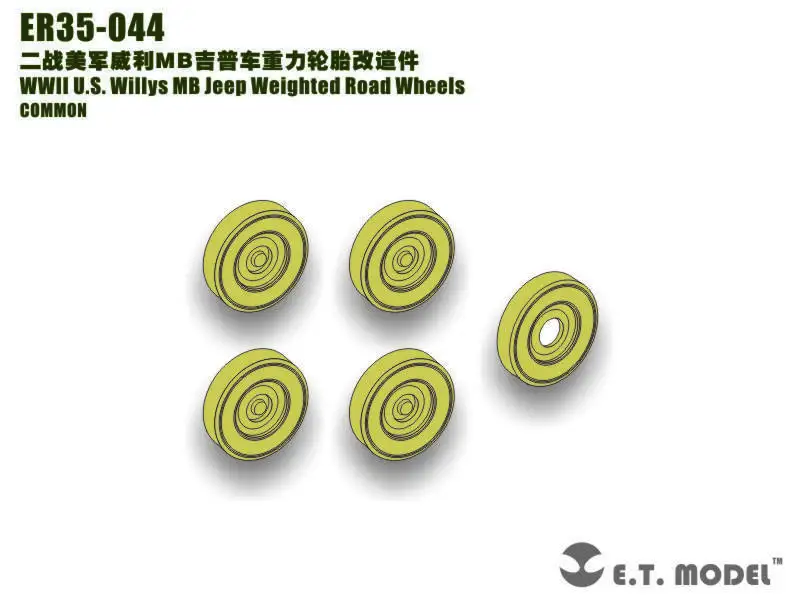 Et Modello Er35-044 1/35 Wwii U.S. Willys Mb Jeep Weighted Road Wheels Common