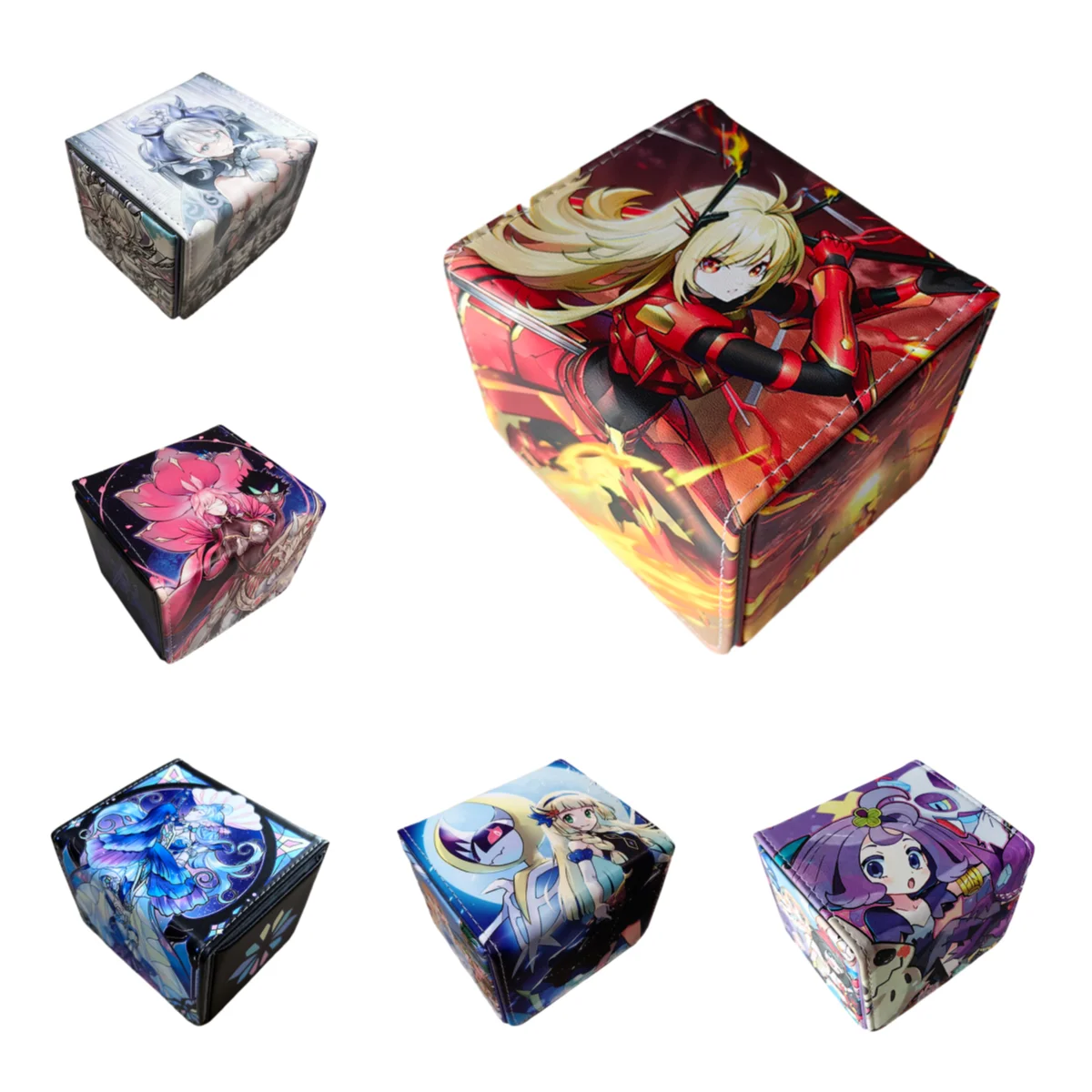 Ptcg Opcg Ocg Anime Game Pokemon Yu Gi Oh Tcg Card Box Scatola Di Immagazzinaggio In Pelle Acerola Lillie Sky Striker Ace Collection Giocattoli Regalo
