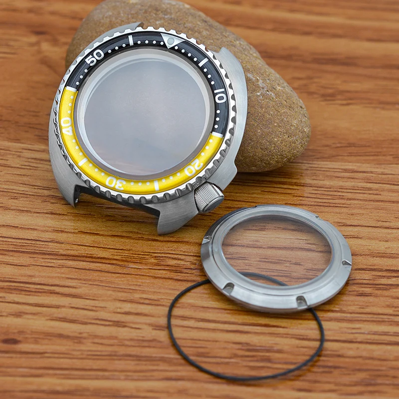 Mod Seiko 6105 6309 Custodia Impermeabile Per Nh35 Nh36 Movimento Automatico Seiko Turtle Abalone Custodia Di Ricambio Vetro Zaffiro