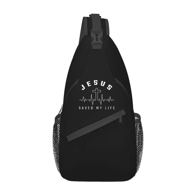Personalizzato Jesus Save My Life Sling Bags For Men Fashion Christian Faith Spalla Crossbody Petto Zaino Viaggio Daypack