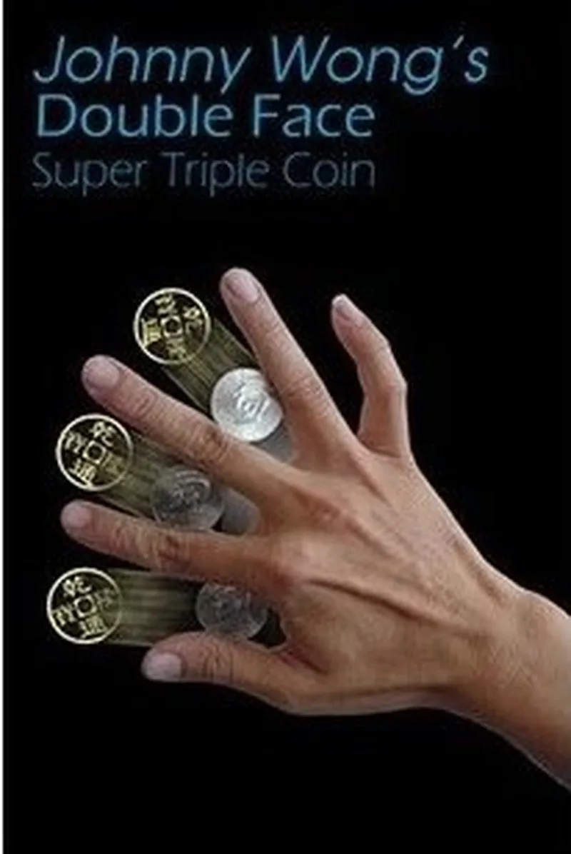 Spedizione Gratuita Double Face Super Triple Coin (Dvd + Gimmick) - Trick, Coin Magic, Magic Trick,Close Up,Fun, Accessorio, Gimmick