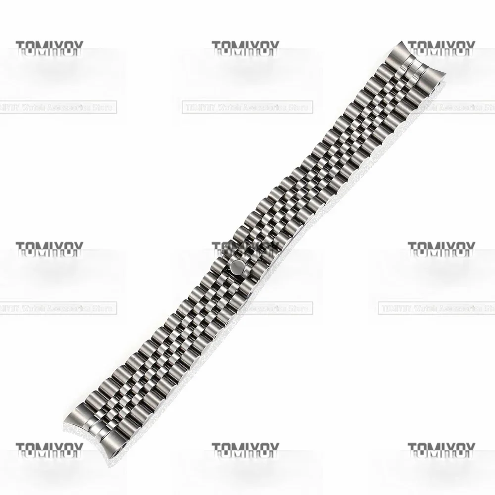 20Mm Acciaio Inossidabile 316L Argento Con Estremità Curva Fibbia Nascosta Jubilee President Cinturino Per Cinturino Adatto Per Orologio Rolex