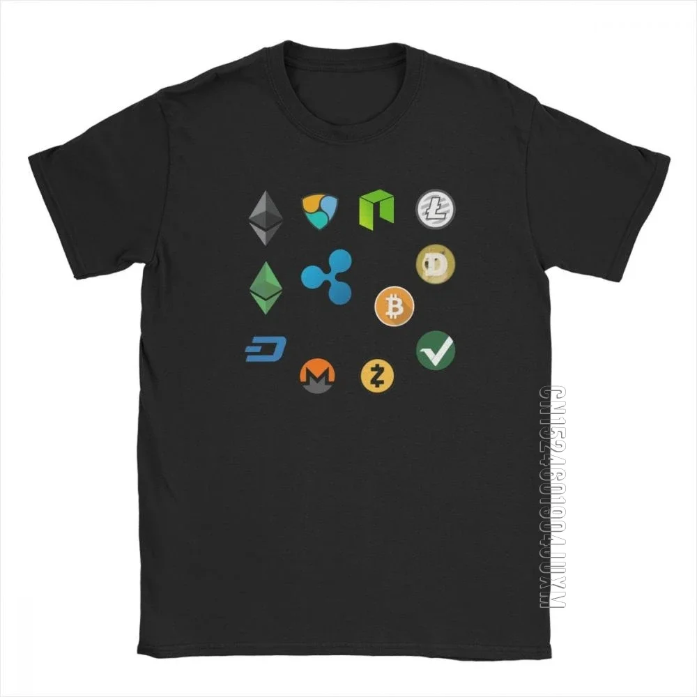 Bitcoin Cash Fork Ethereum Nem Dash Monero Zcash Mining Neo Litecoin Ripple Criptovaluta T-Shirt Uomo T-Shirt 100% Cotone Tees