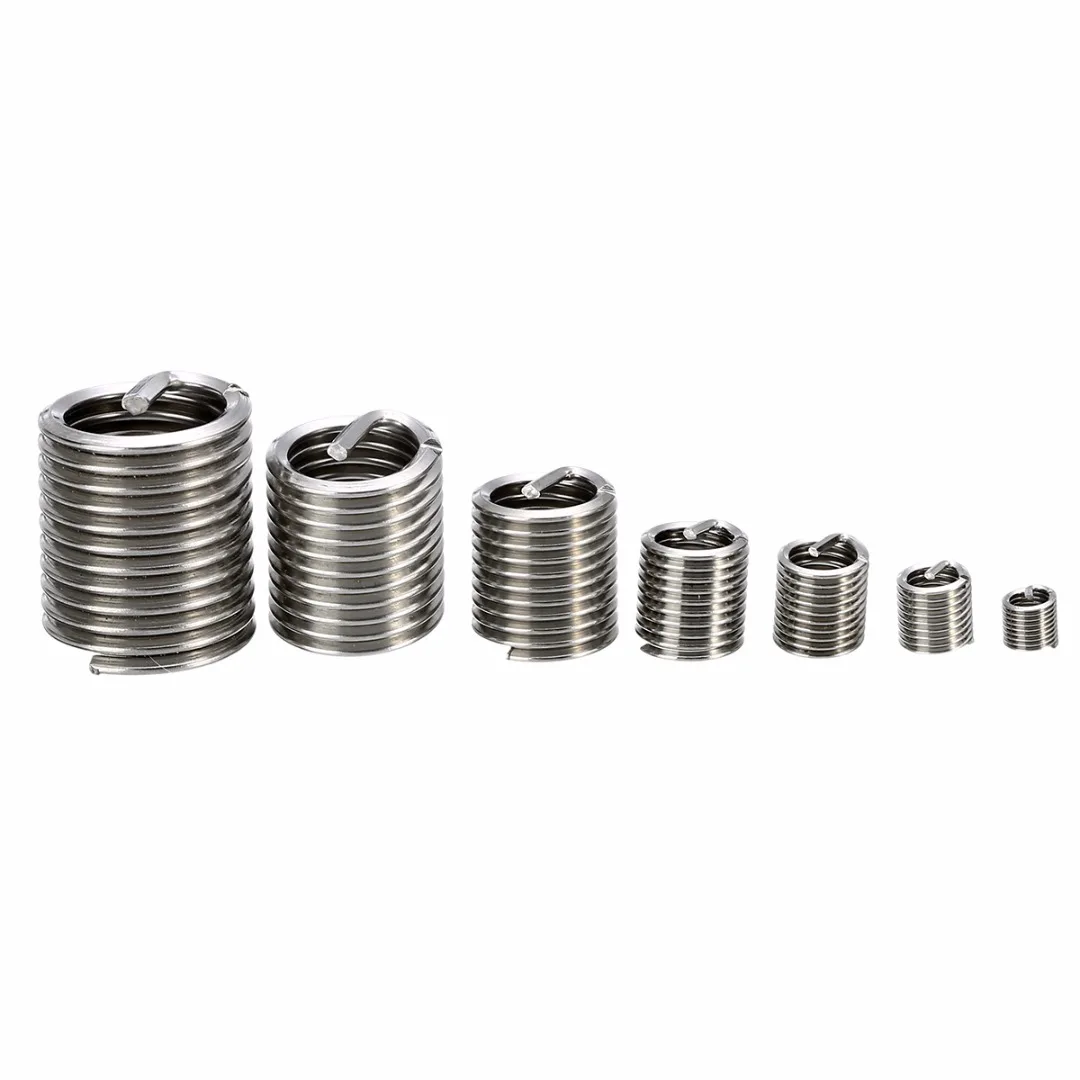 30Pc Wire Screw Filettato Inserto Filettatura Helicoil Strumento Di Riparazione A Spirale Fissare Resistenza All'Usura Acciaio Inossidabile M3 M4 M5 M