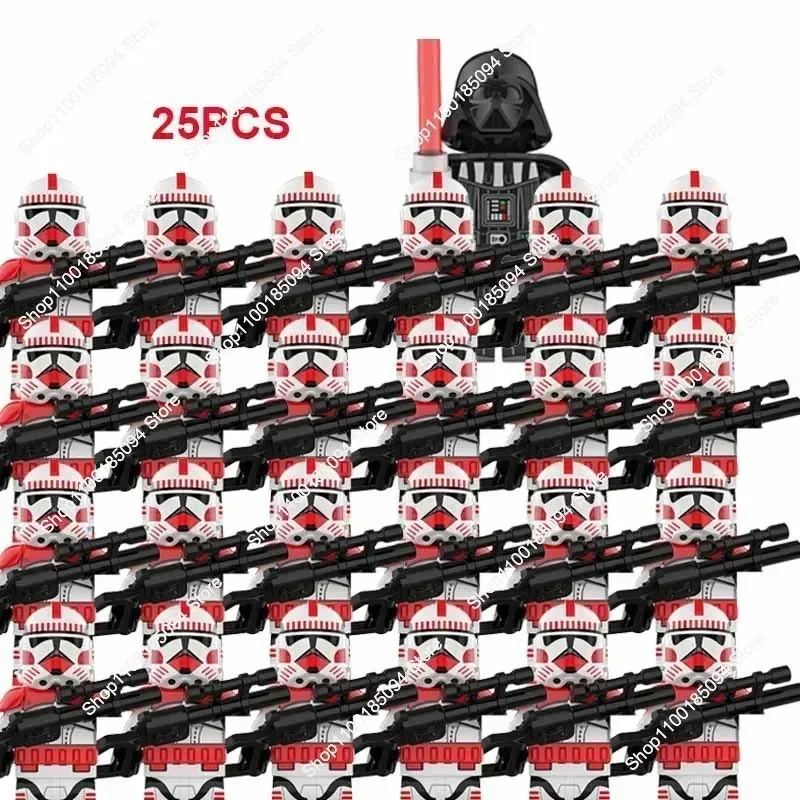 Hot Toys 25Pcs Wars Clone Legion Compatibile Building Block Coruscant Guard Commander Darth Vader Star Brick Figure Mini Kid Toys