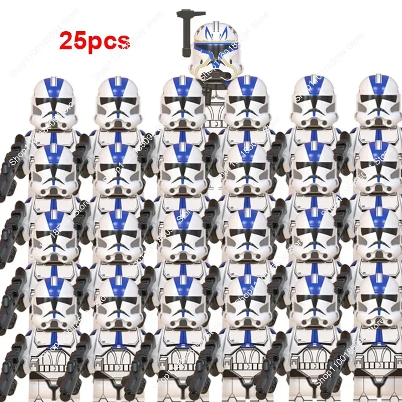 Hot Toys Clone Troopers Building Blocks 25Pcs 501St Wars Clone Legion Wm2032 Blocchi Compatibili Cody Rex Brick Wars Figure Giocattoli