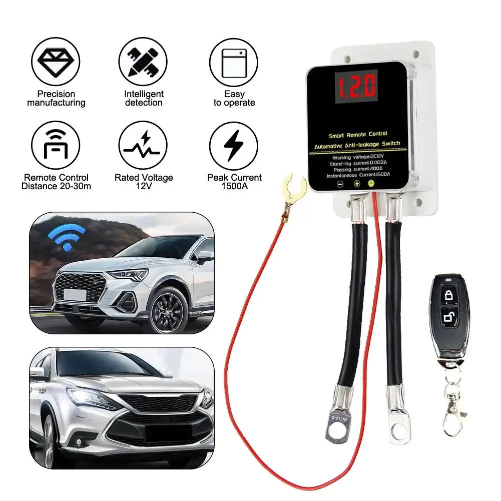 Per 12Vdc Car Truck Trailer Battery Disconnect Switch Display Di Protezione Blocco Magnetico Controllo Perdite Led Wireless Remoto T2C6