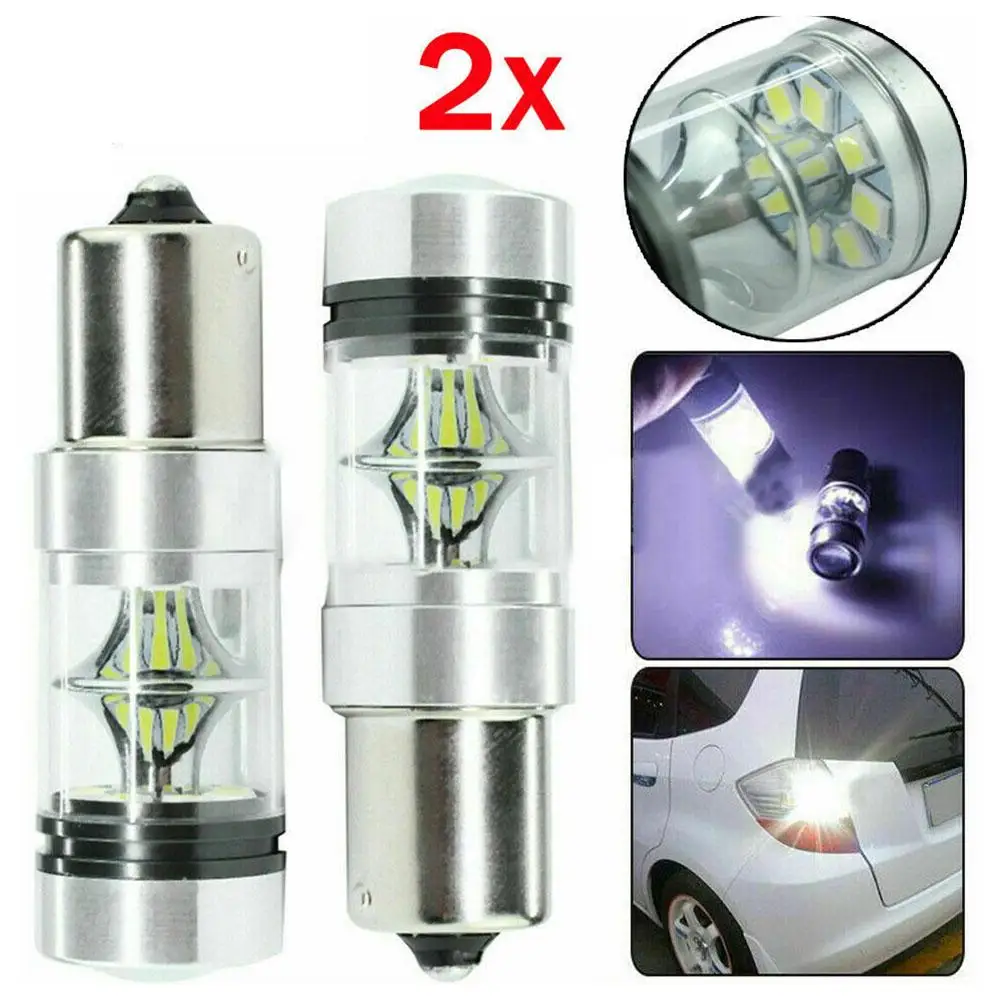 2X Car 100W 1156 Led Stop Reverse Light Lampadina Canbus Ba15S 382 P21W Xbd Bright Indicatori Di Direzione Lampade Accessori Per L'Illuminazione Di Ca