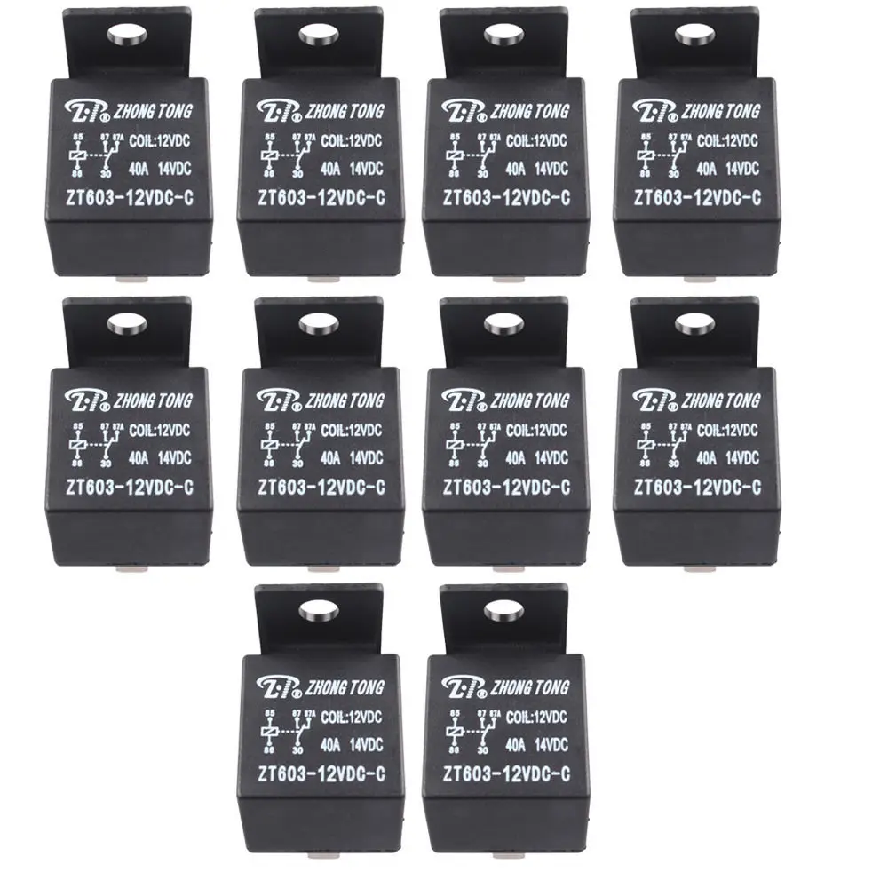 Ee Supporto 10Pcs Car Automotive Camion Motore 12 V 12 Volt Dc 40A Amp 5Pin Spdt Relè Di Car Styling