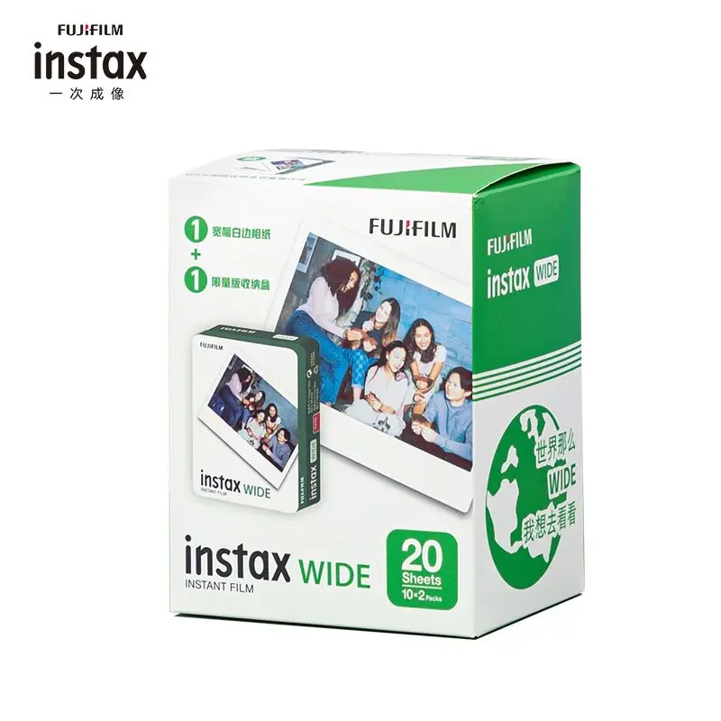 20 Fogli Fujifilm Instax Wide Photo Paper 5 Pollici Di Grande Formato Per Fuji Wide 210 200 300 100 500Af Instax Film Camera + Accessori