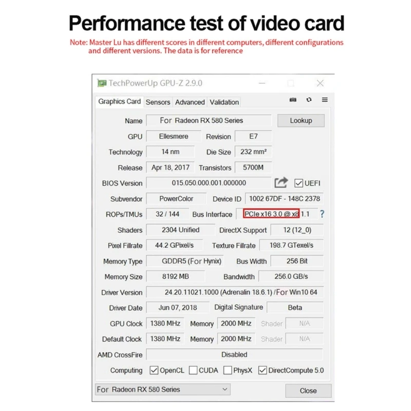 Scheda Video 580 8Gb 256 Bit Gddr5 Dvi Desktop Computer Gaming Scheda Video Grafica Pci Per Rx580
