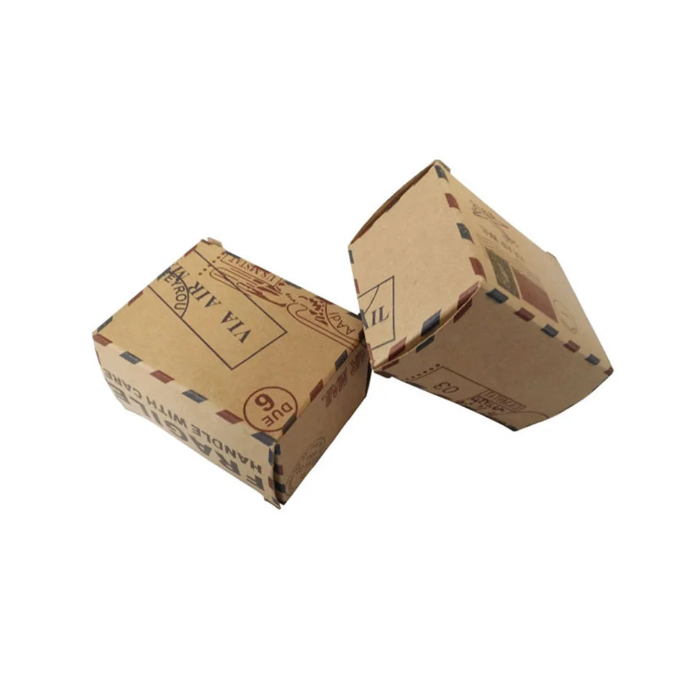 50 Pezzi Vintage Airmail Design Bomboniere Bonbonniere Con Bussola Scatole Per Dolcetti In Carta Kraft Bomboniere Scatole Regalo (Con