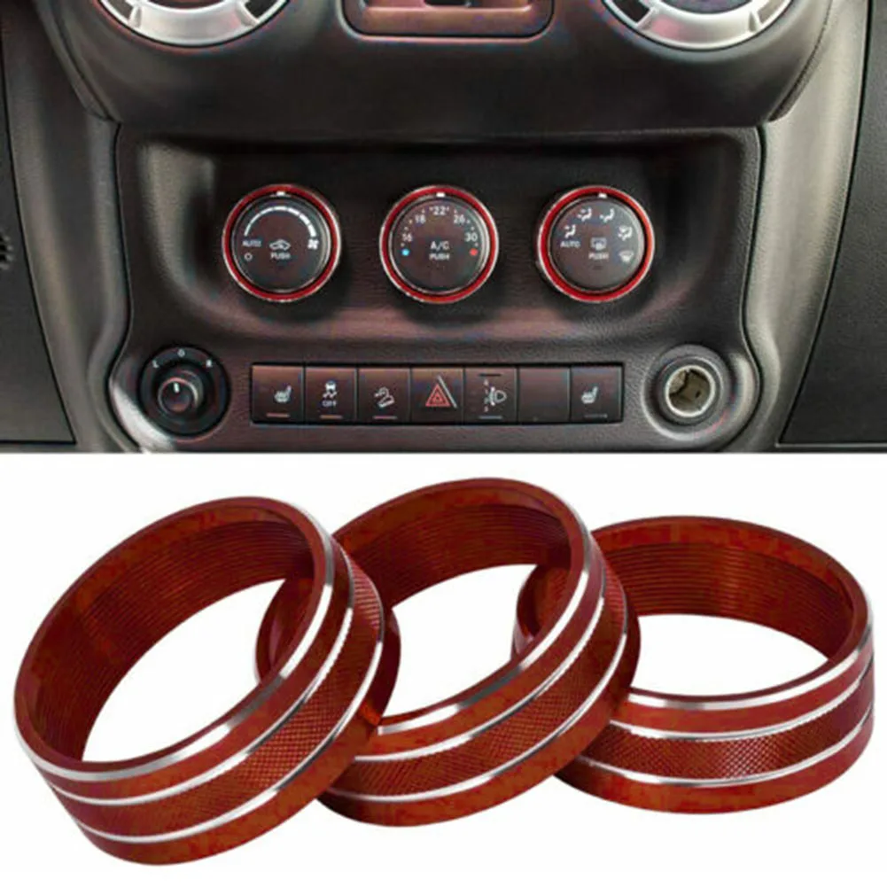 18Pcs Red Car Interior Decor Trim Kit Per Jeep Per Wrangler Jk Jku 4 Porte 11-17 Automotive Interior Dashboard Decoration