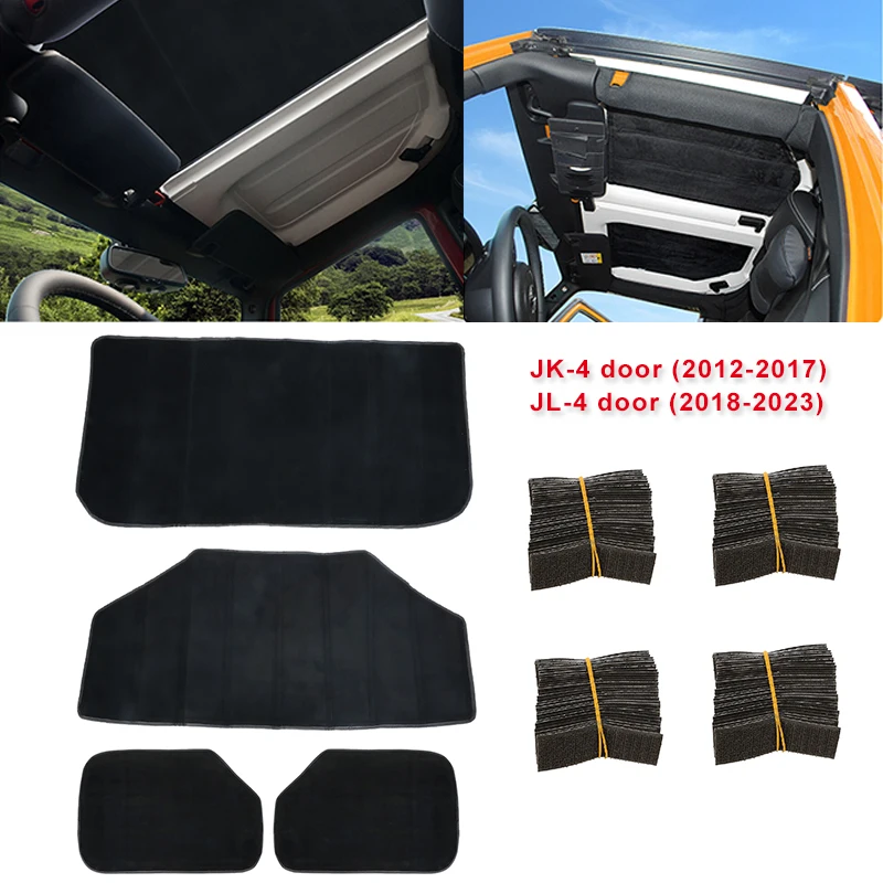 Isolamento Termico Acustico Pad Per Jeep Wrangler Jk Jl 4 Door Headliner Hardtop Lunotto Posteriore Soffitto Isolamento Termico Cotone 12-23