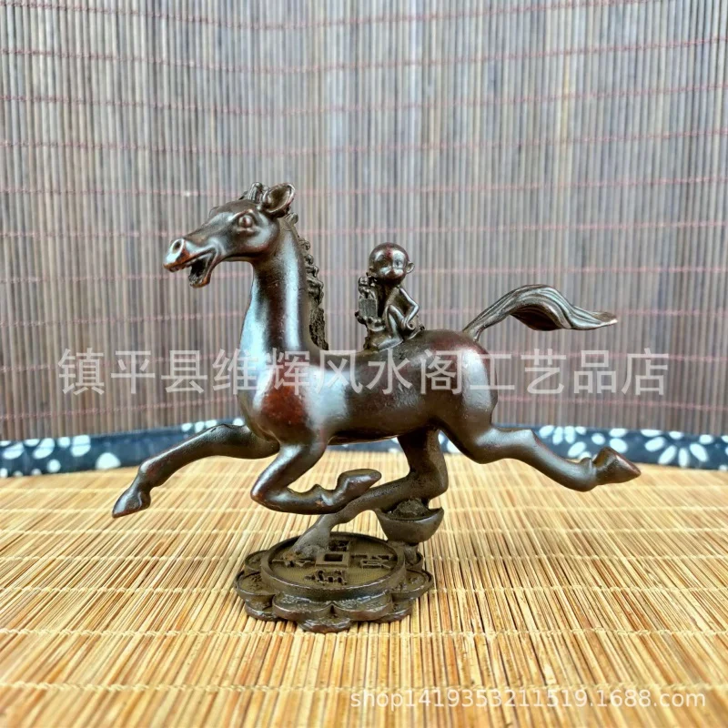 Rame Antico Old Money Fly Horse Galloping Zodiac Horse Home Office Decoration Tea Pet Desktop Decoration 10Cm