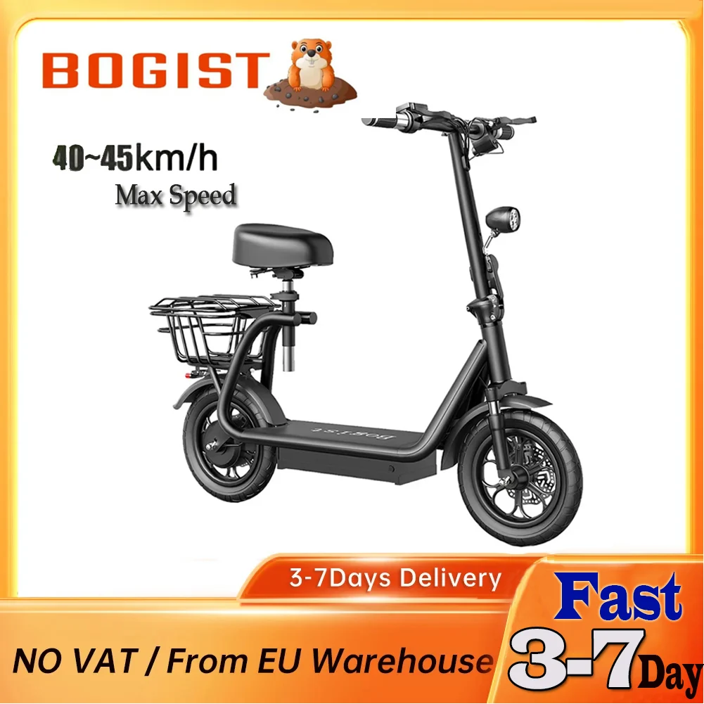 Bogist M5 Pro 2024 Scooter Elettrico Con Sedile E Portapacchi 12 Pneumatico Pull 500W Motore Fino A 40 Km/H Velocità Massima City Ebike