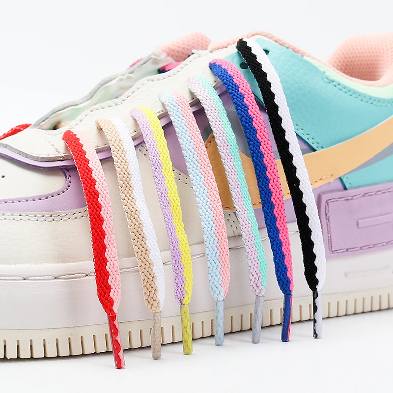 Lacci Piatti Bicolore Off Sneaker Lacci Per Scarpe Bianchi Tessitura Di Precisione Per Lacci Delle Scarpe Af1 Accessori Per Scarpe Casual 1 Paio