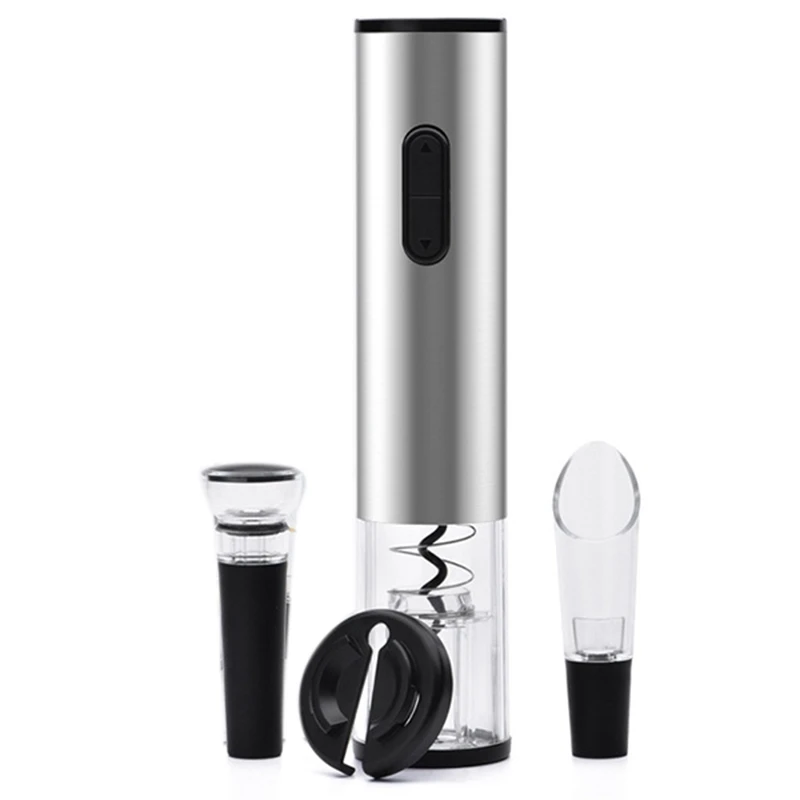Hot Yo-Kit Cavatappi Per Vino Elettrico-Kit Cavatappi Cavatappi Automatico Senza Fili Elettrico Alimentato A Batteria, Acciaio Inossidabile