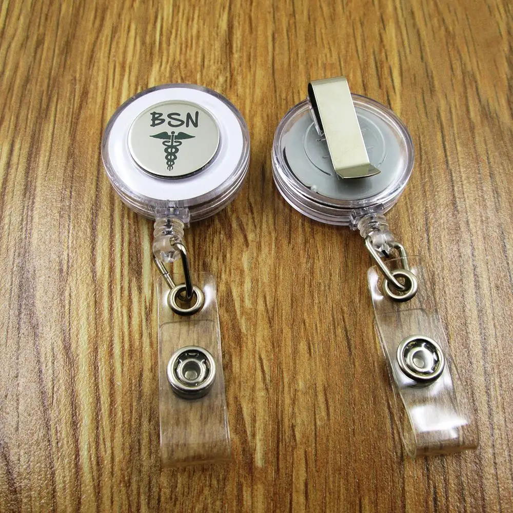 3 Pz/Lotto Bsn Id Badge Reel Yo Yo Portachiavi-Docter Infermiera Insegnante Studente Retrattile Recoil Id Badge Holder Office Work Fun