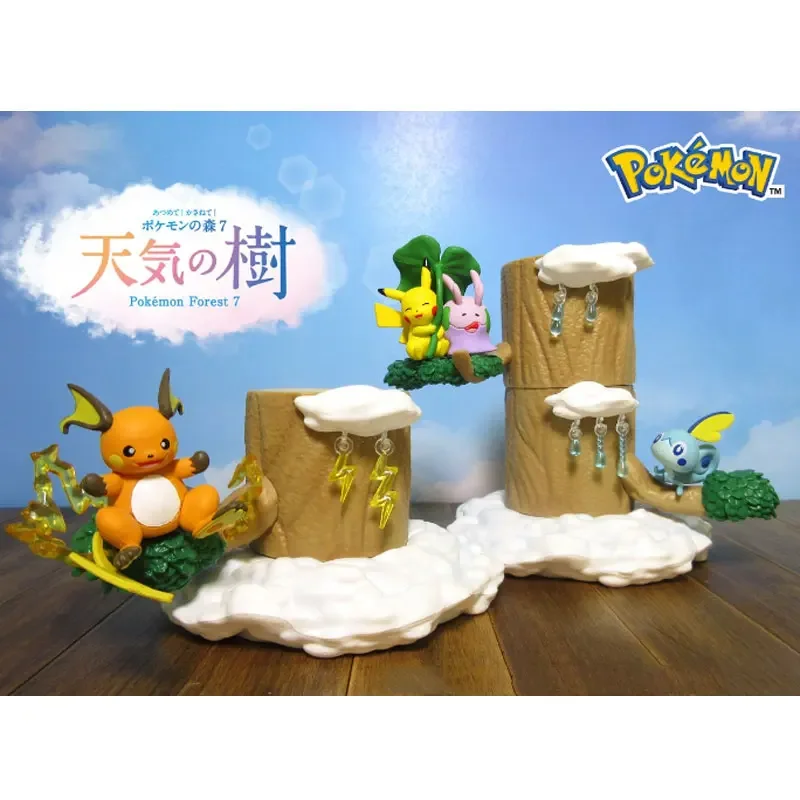 Pokemon Anime Figure Sobble Goomy Raichu Snivy Latias Weather Tree Scena In Miniatura Action Figure Model Toy