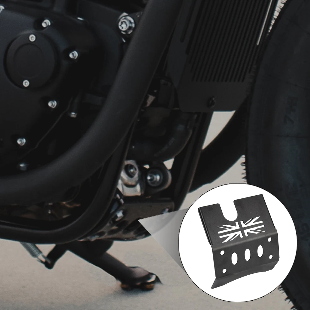Chassis Under Guard Skid Plate Lega Di Alluminio Per Triumph Bonneville Bobber T100 Coperchio Di Protezione Del Motore Del Motociclo Nero