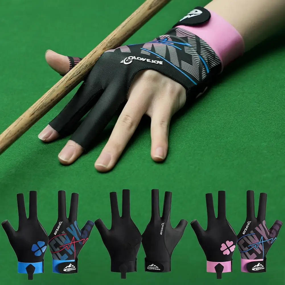 1 Pz Mano Sinistra Guanto Da Biliardo Mano Sinistra Tre Dita Liscio Guanto Da Biliardo Guanti Snooker Accessori Billar Billar Billiard Bill K6G1