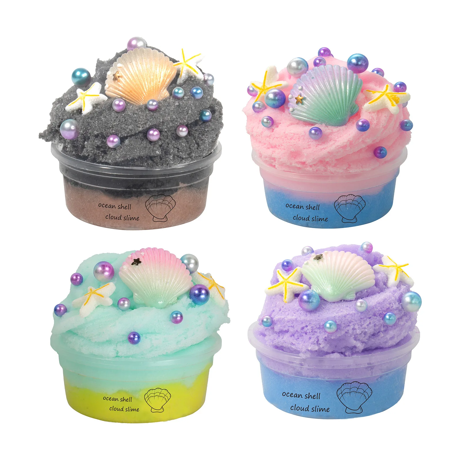 Kit Di Melma Per Bambini Silkworm Mud Ocean Shell Mille Fango Di Seta Fango Di Cristallo Fatto A Mano Fai Da Te Per Bambini Giocattolo Antistress