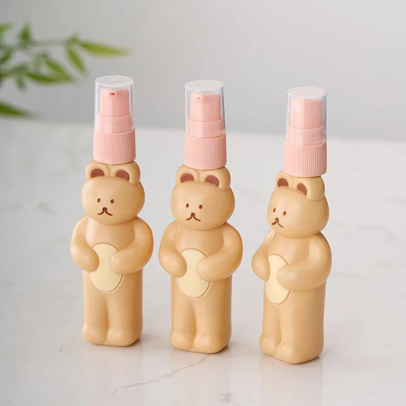 Bottiglia Di Lozione Portatile Flacone Spray Simpatico Orso Pompa Vuota Bottiglia Trasparente Lozione Shampoo Dispenser Bottiglie Riutilizzabili 3 Pz/