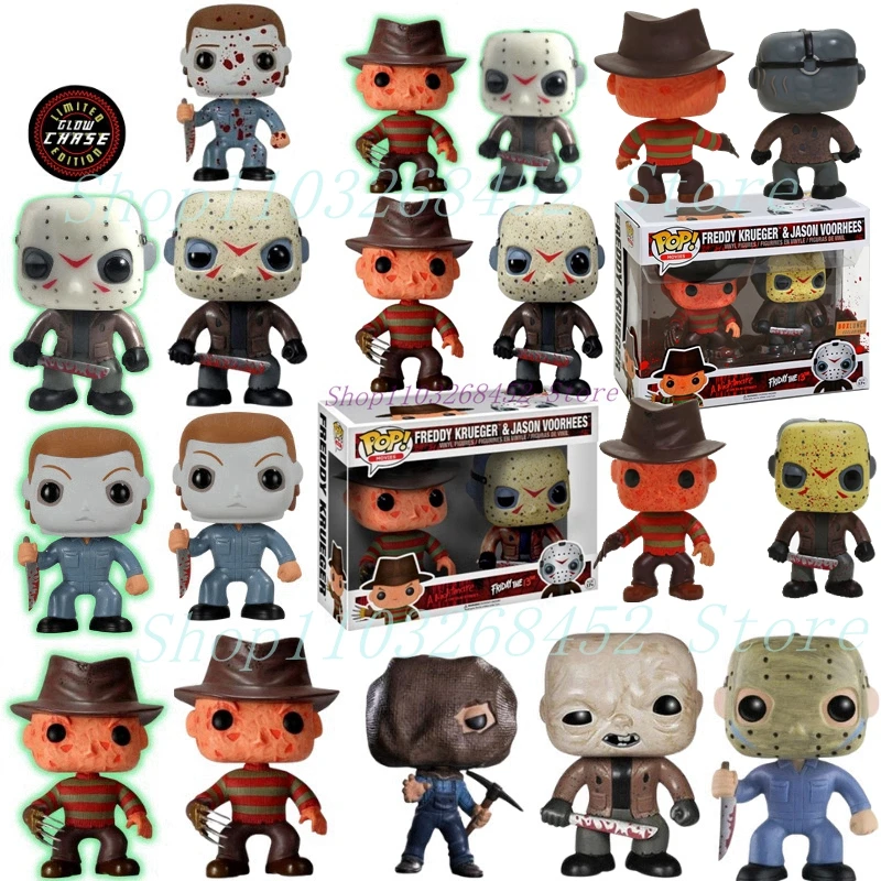 Nuovo Funko Pop Jason 01 Limit Voorhees Freddy 02 Glow 03 Michael Myers 622 202 Jason 361 611 Freddy & Jason 2 Action Figure Toys