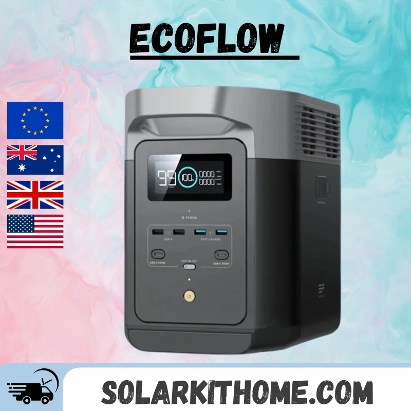 Ecoflow Delta 2 Max 2400W 2048Wh Espandibile 6Kwh Centrale Elettrica Portatile Batteria Lfp Fino A 3000W Generatore Solare Silenzioso