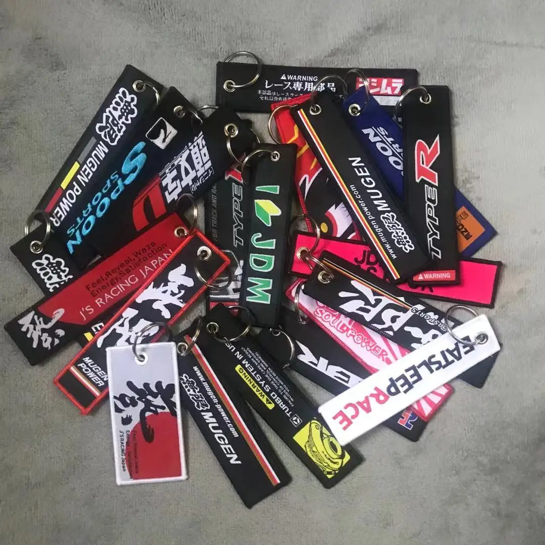 Jdm Racing Rock Fashion Tag Portachiavi Ricamo Moto Auto Portachiavi Per Honda Mugen Civic Crv Type-R K20A Accessori Auto