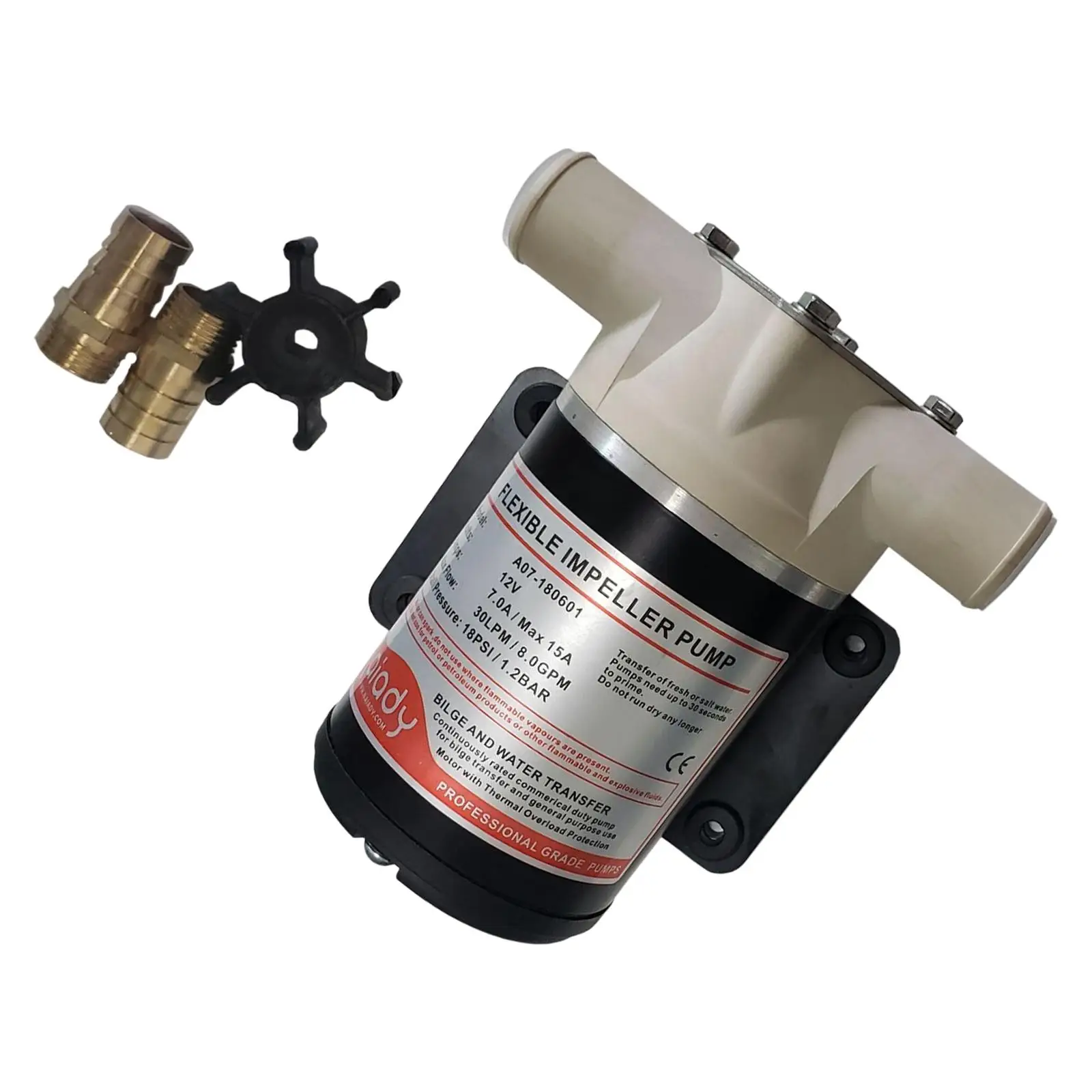 12V 8 Gpm 30 Lpm Girante Centrifuga Autoadescante Pompa Di Sentina Marine Rv Per Baot Yacht Camion Rimorchio Mare/Fresco/Sale/Acqua Di Sentina