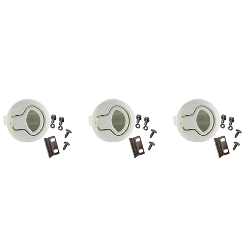 3X Latch Hatch Round Pull Latchlatch Flush Pull For1/4 Door Boat Deck Hatch Rv Cassetti Cabinet Yacht