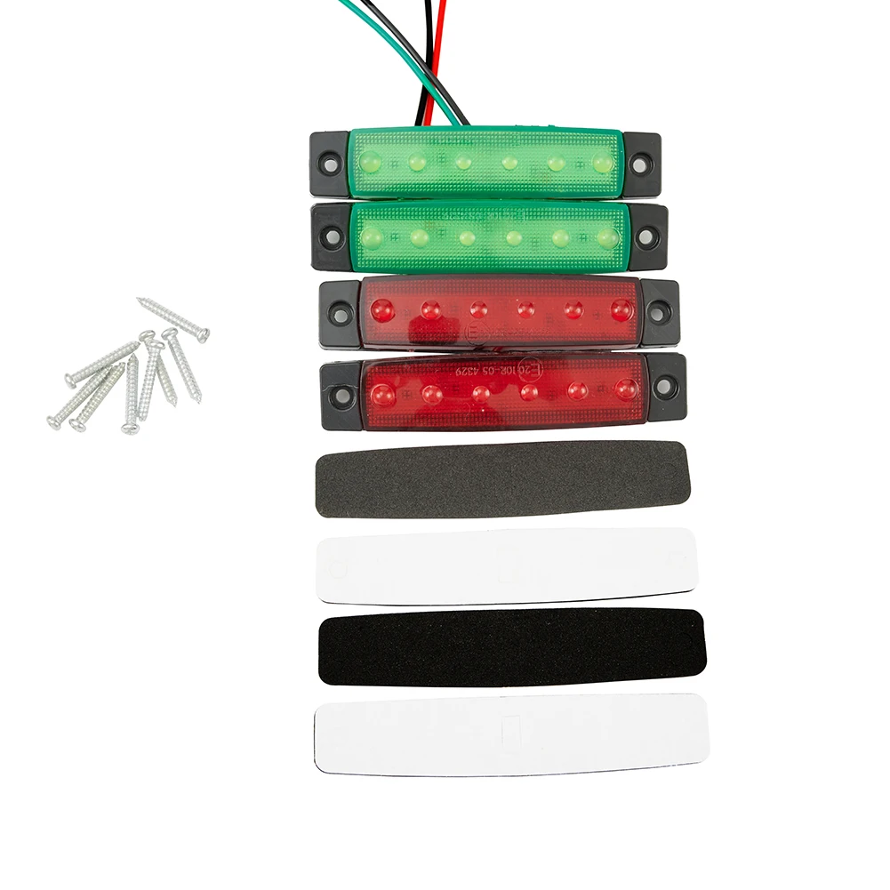 4Pcs Car Boat Navigation 6Led Deck Dock Lights Stern Yacht Starboard Monitor Lampada Set Dc12V Impermeabile Auto Rosso Verde Illuminazione