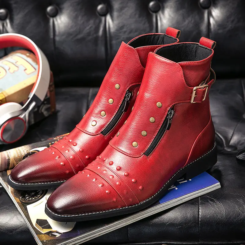 Stivali Eleganti Da Uomo Di Lusso In Stile Britannico Scarpe Oxford Stivali Da Moto Firmati Autunnali Per Uomo Stivali Da Cowboy In Pelle Marrone Ross