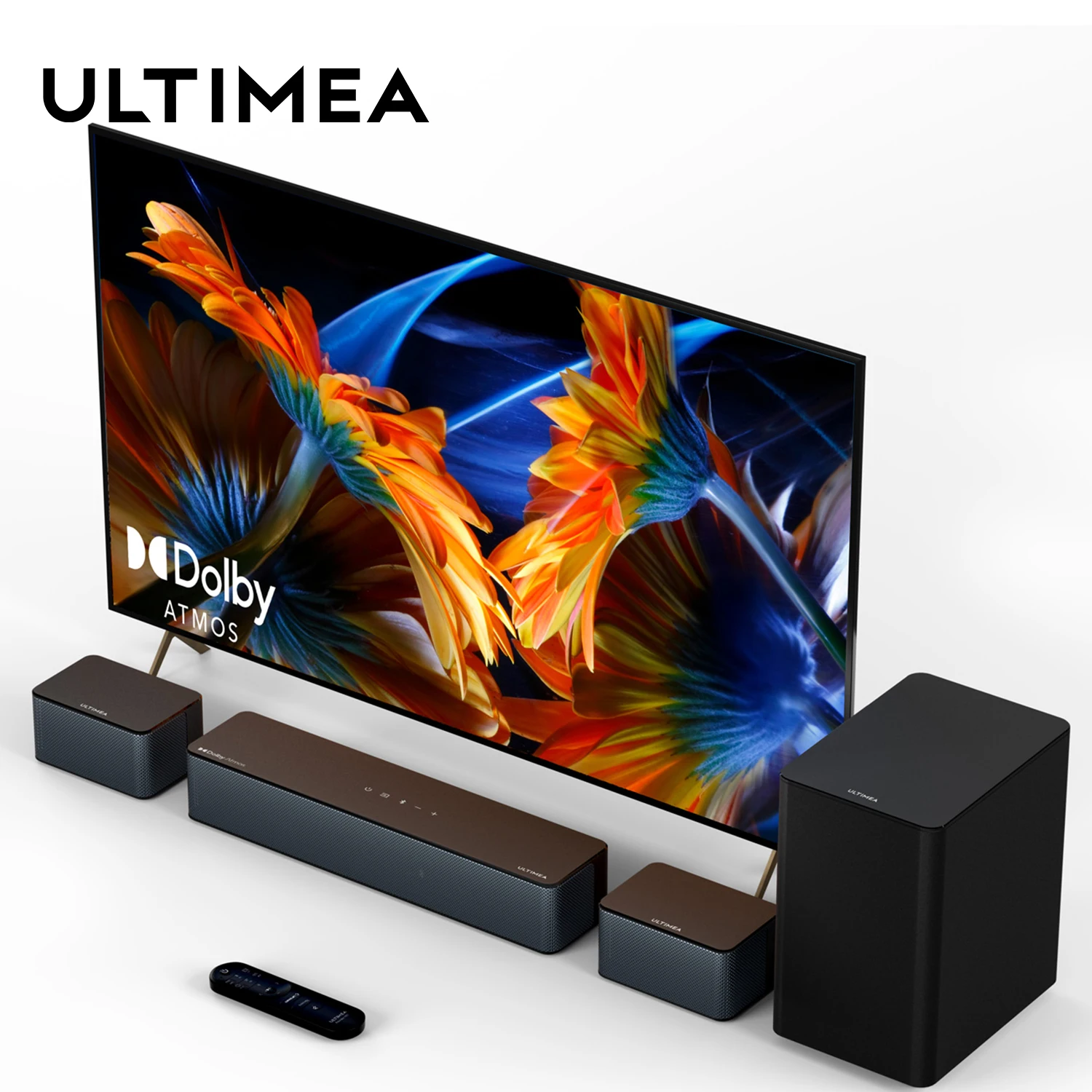 Ultimea 5.1 Soundbar Con Dolby Atmos, Sistema Audio Surround 3D Con Subwoofer,2 Altoparlanti Posteriori, Altoparlanti Bluetooth Home Theater