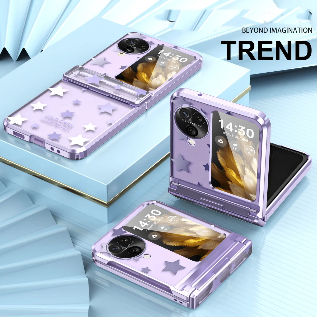 Per Oppo N2 N3 Flip Cute Trasparente Star Free Fold Cover Per Telefono