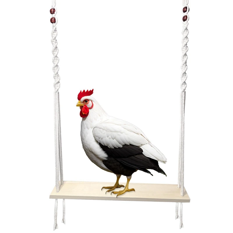 Giocattolo Altalena Per Pollo Per Pollaio Grande, Giocattolo Per L'Arricchimento Del Pollo Per Galline E Rooster, Accessori Per Pollaio In Legno