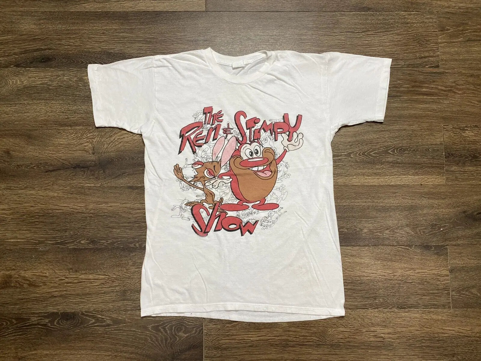 Vintage The Ren E Stimpy Show Shirt Taglia M Maniche Lunghe