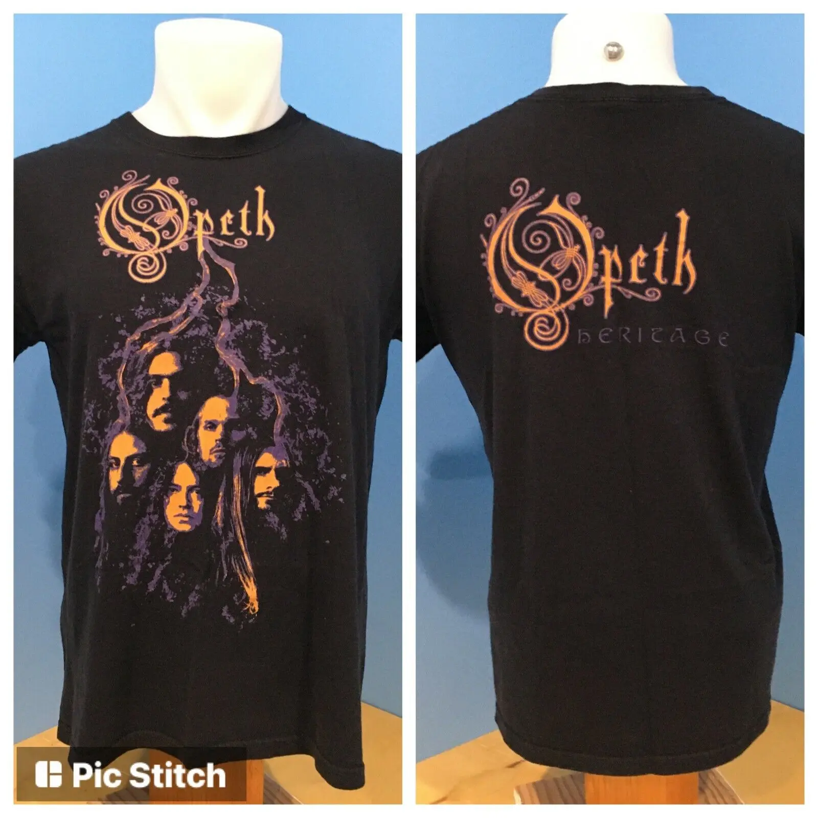 Opeth Band Heritage Roots Faces T Shirt Taglia M Vguc Heavy Metal