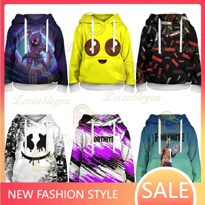 Fortnite Shoot Kids Felpe Hero Battle Royale 3D Print Felpa Con Cappuccio Felpa Ragazzi Ragazze Harajuku Cartoon Jacket Top Teen Clothes