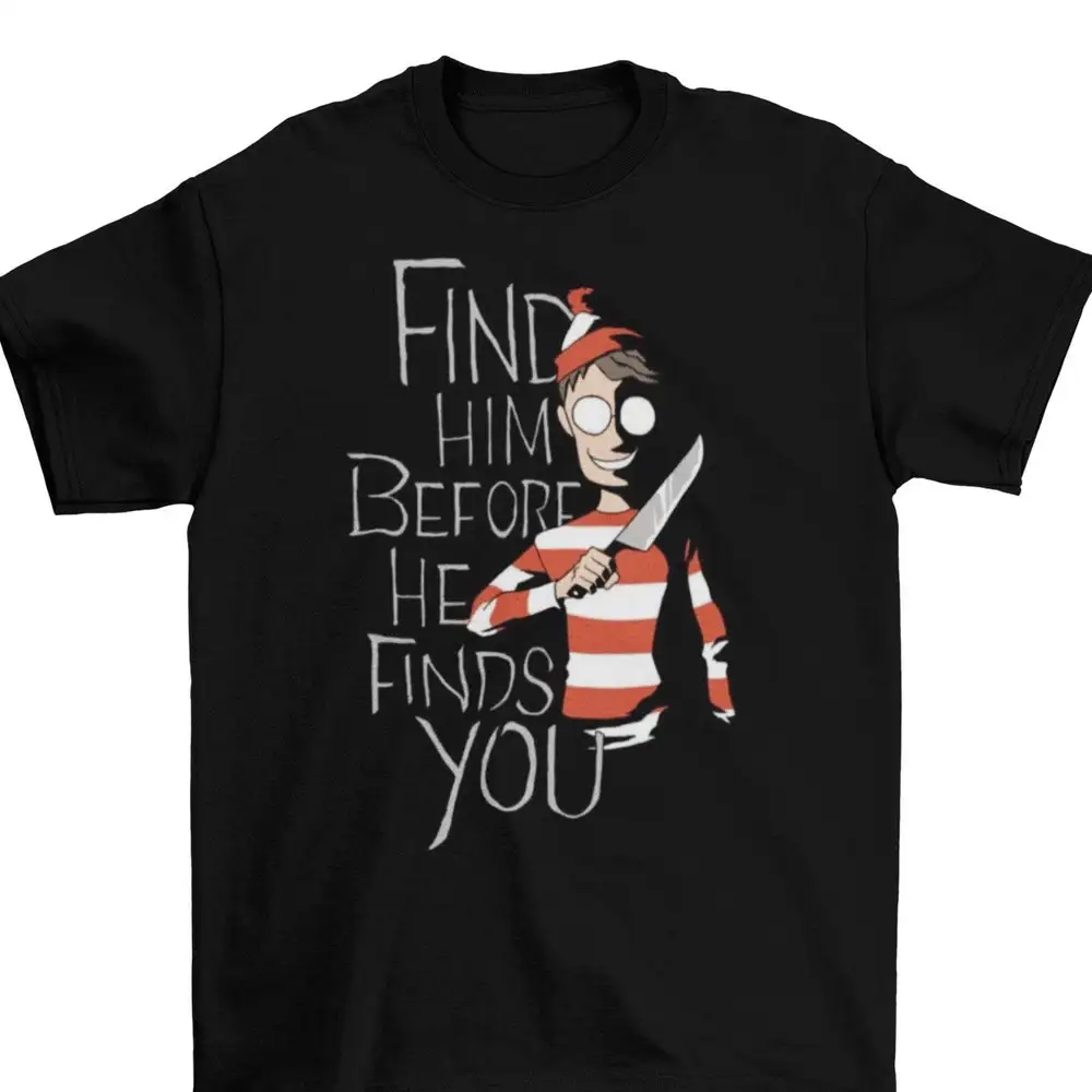 Wher'S Waldo T Shirt Funny Horror Adult Halloween Taglie Autunno 2022