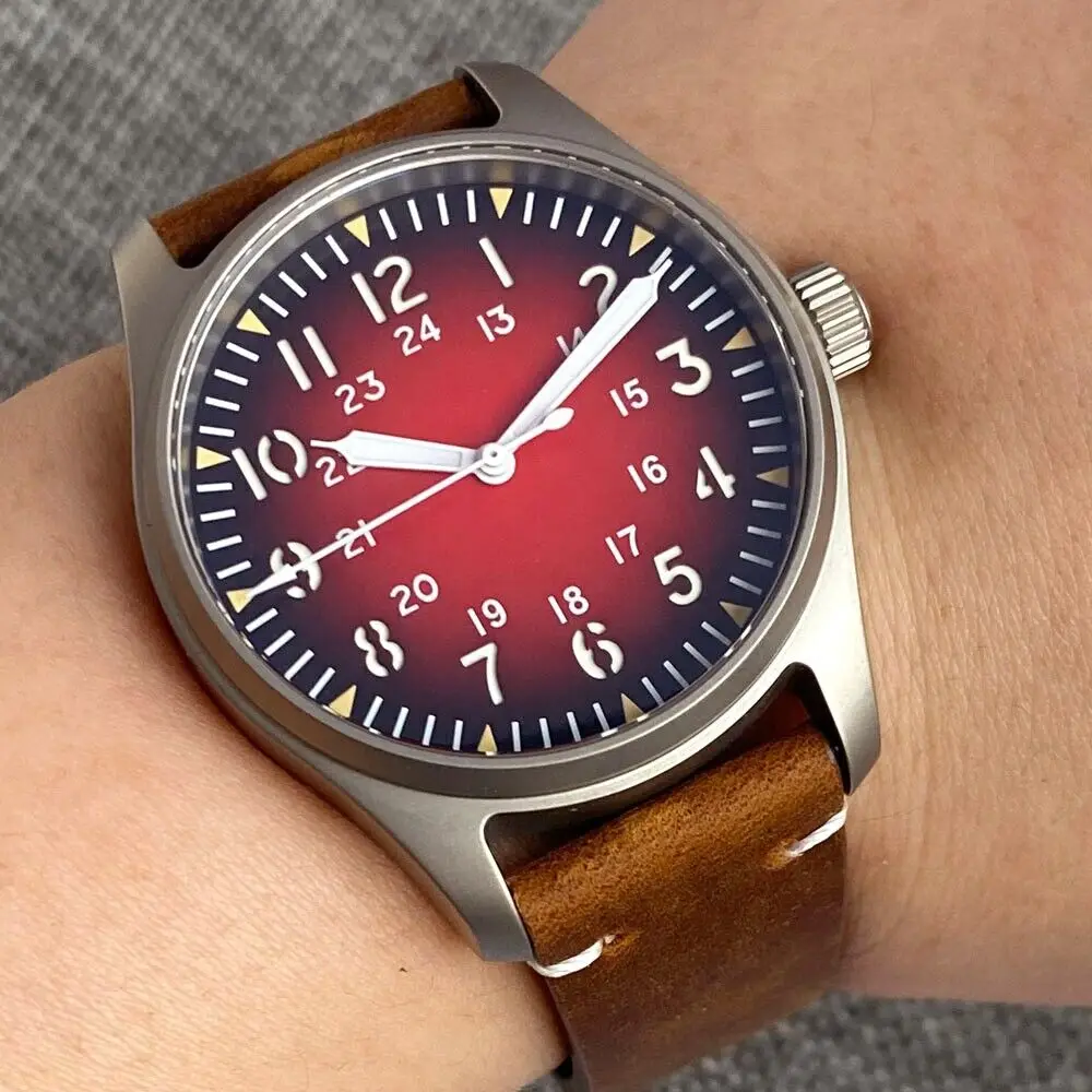 Titanium 39Mm Pilot Nh35A Light 20Atm Dive Sapphire Glass Auto Solid Men Watch