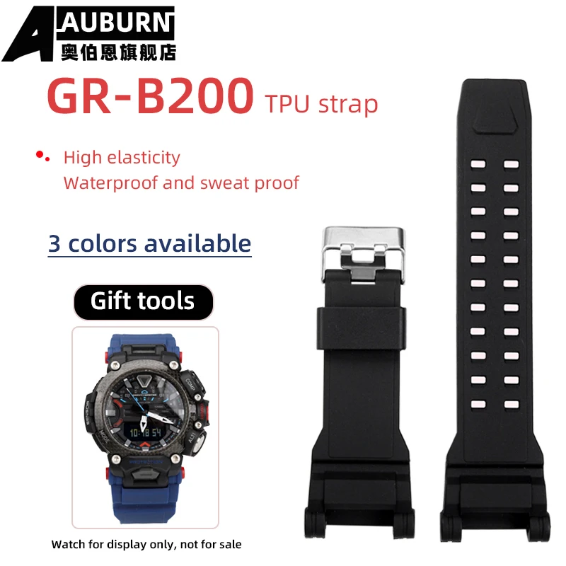 Cinturino Gr B200 Per Casio Grb200 G-Shock Series Gr-B200 Cinturino Cinturino Da Uomo Impermeabile Tpu Alto Cinturino Elastico Gr-B2001B