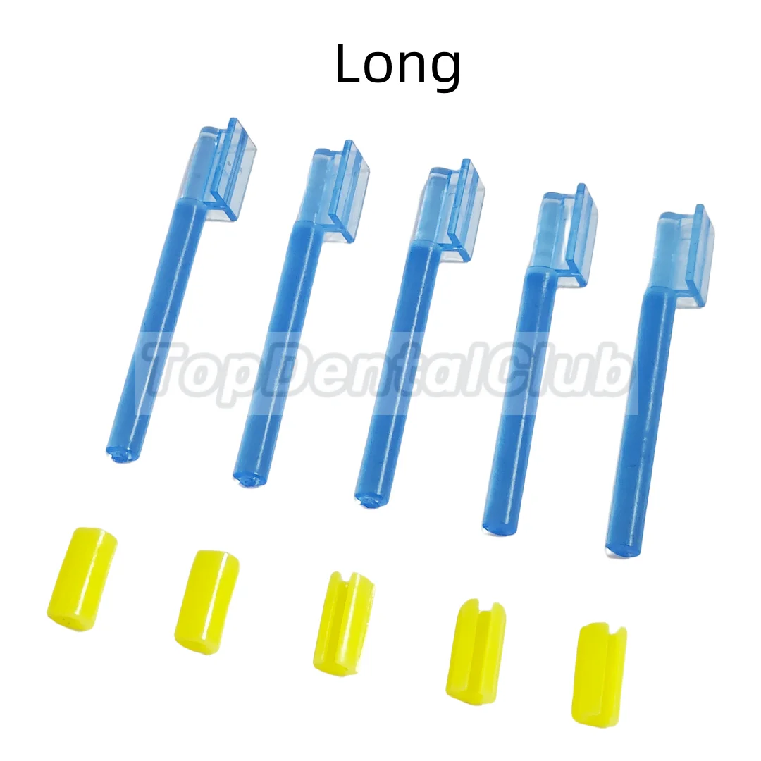 100Kit Dental Blue Bar Yellow Clips Bolt Cap Overdenture Femmina Attachment Rider Long