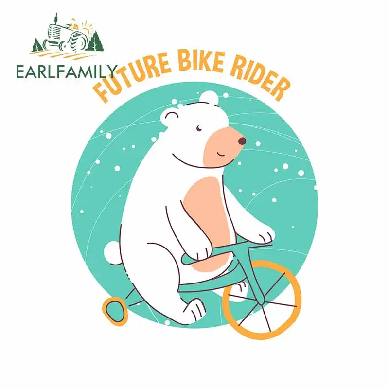 Earlfamily 13Cm X 10.9Cm Per Future Bike Rider Orso Polare Adesivi Per Auto Windows Trunk Decal Personalità Moto Vinile Car Wrap