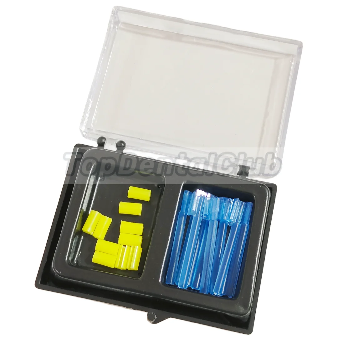 20Kit Dental Blue Bar Yellow Clips Bolt Cap Overdenture Femmina Attachment Rider Long